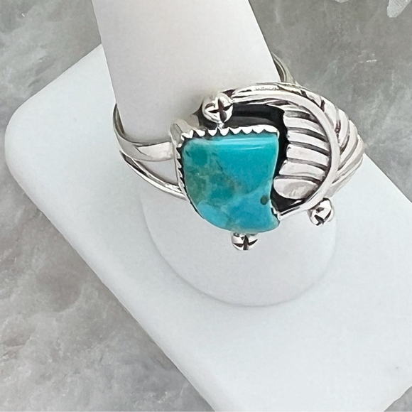Sterling Silver 925 Turquoise Ring Size 9 Vintage Southwest Navajo Style New - Picture 9 of 12